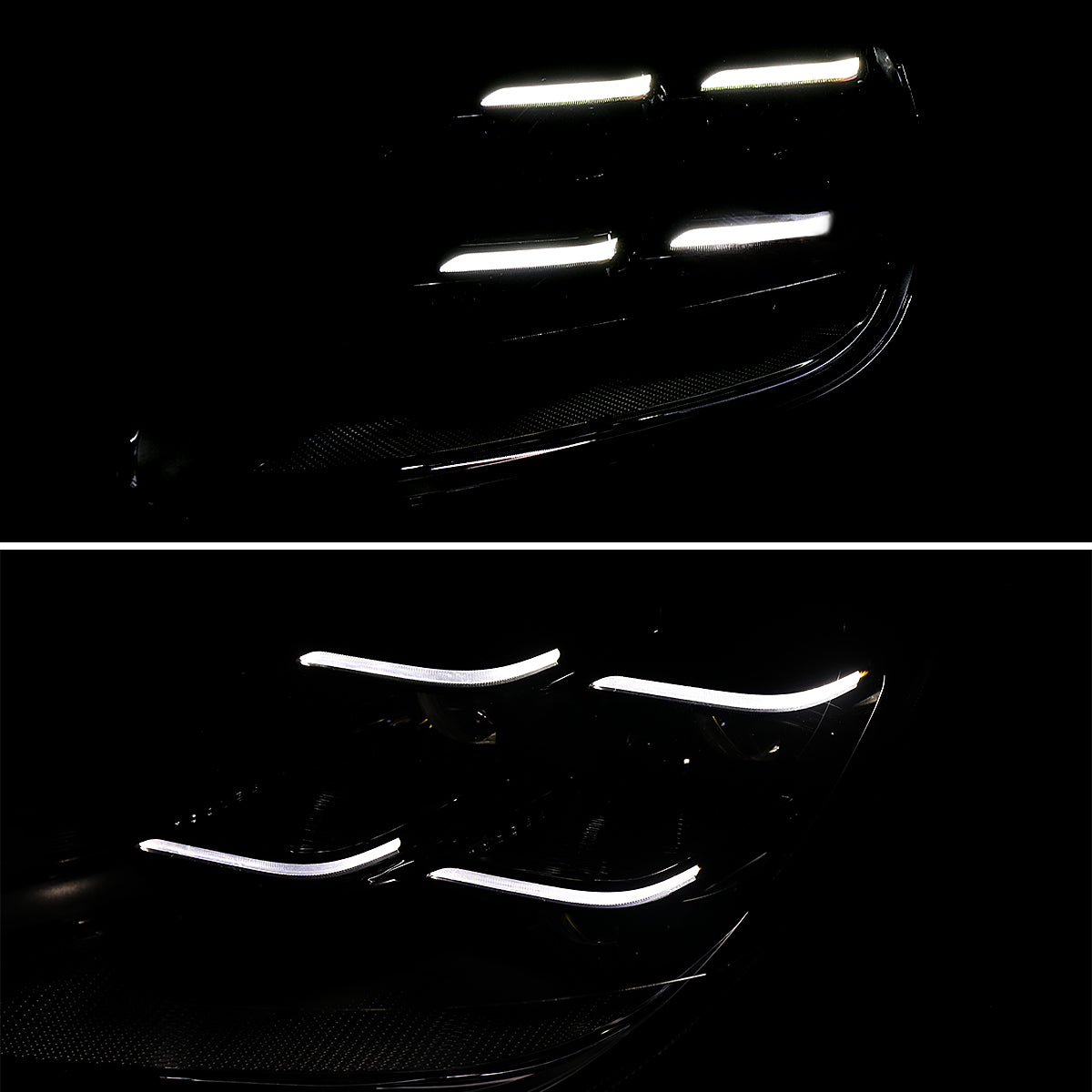 2011-2014 Porsche Cayenne 958.1 LED Projector w/ DRL Headlights (Matte Black Housing / Glossy Black Accents / Clear Lens)