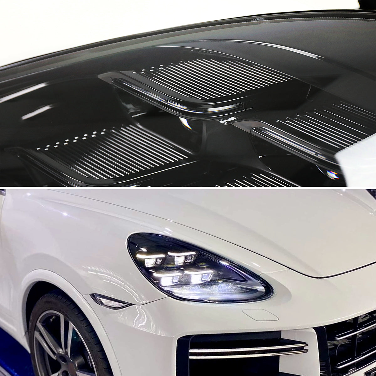 2011-2014 Porsche Cayenne 958.1 LED Projector w/ DRL Headlights (Matte Black Housing / Glossy Black Accents / Clear Lens)