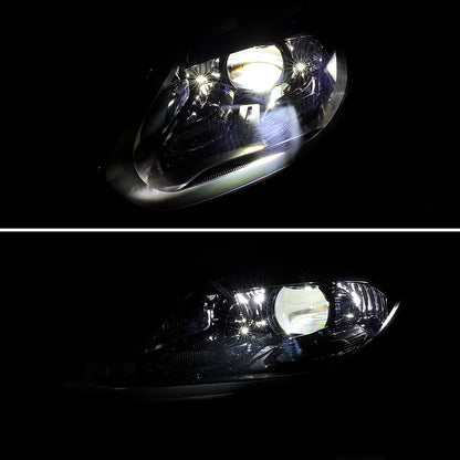 2015-2017 Porsche Cayenne 958.2 LED Projector Headlights w/ DRL for non-Dynamic Function  (Matte Black Housing / Glossy Black Accents / Clear Lens)