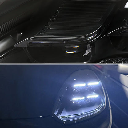 2015-2017 Porsche Cayenne 958.2 Matrix Style LED Projector Headlights w/ DRL for Dynamic Function  (Matte Black Housing / Glossy Black Accents / Clear Lens)