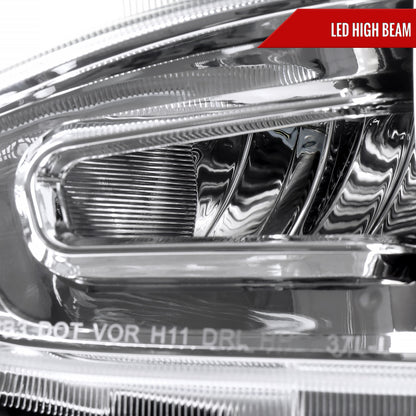 2016-2021 Honda Civic Full LED Projector Headlights w/ Switchback Sequential Turn Signal (Chrome Housing/Clear Lens)