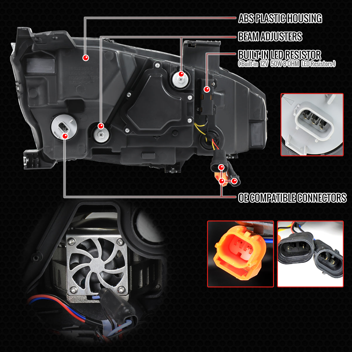 2016-2021 Honda Civic Full LED Projector Headlights w/ Switchback Sequential Turn Signal (Chrome Housing/Clear Lens)