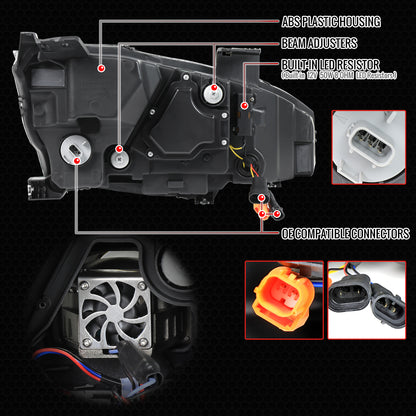 2016-2021 Honda Civic Full LED Projector Headlights w/ Switchback Sequential Turn Signal (Chrome Housing/Clear Lens)