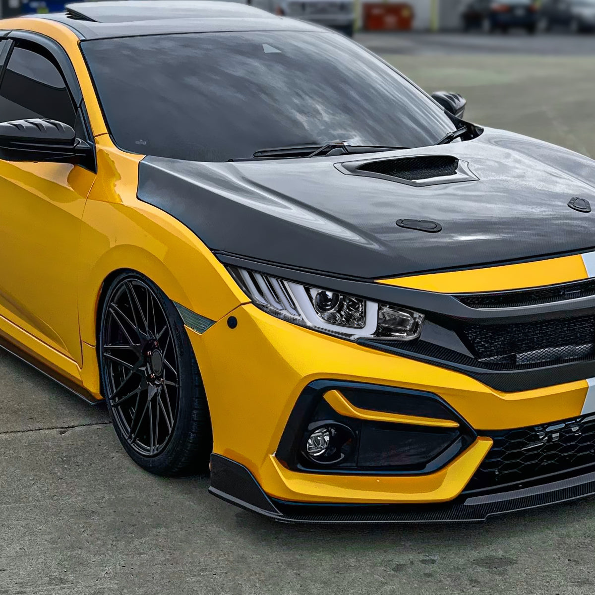 2016-2021 Honda Civic Full LED Projector Headlights w/ Switchback Sequential Turn Signal (Chrome Housing/Clear Lens)