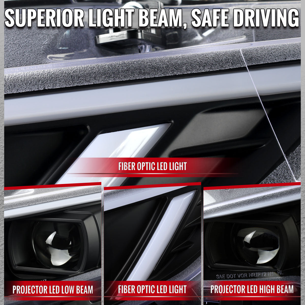 2016-2021 Honda Civic Full LED Projector Headlights w/ Switchback LED Sequential Turn Signals DRL Parking Strip (Matte Black Housing  / Clear Lens)