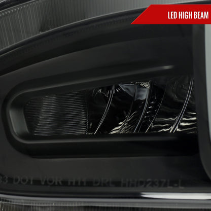 2016-2021 Honda Civic LED Headlights w/ LED Switchback Sequential Turn Signal (Matte Black Housing/Smoked Lens)