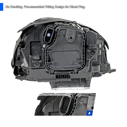 2019-2024 Porsche Macan 95B.2 Matrix Style LED Projector Headlights w/ DRL for non-Dynamic Function  (Matte Black Housing / Glossy Black Accents / Clear Lens)