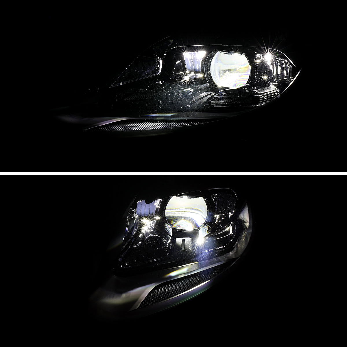 2014-2016 Porsche Panamera 970.2 LED Projector w/ DRL Headlights (Matte Black Housing / Glossy Black Accents / Clear Lens)