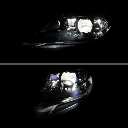 2014-2016 Porsche Panamera 970.2 LED Projector w/ DRL Headlights (Matte Black Housing / Glossy Black Accents / Clear Lens)