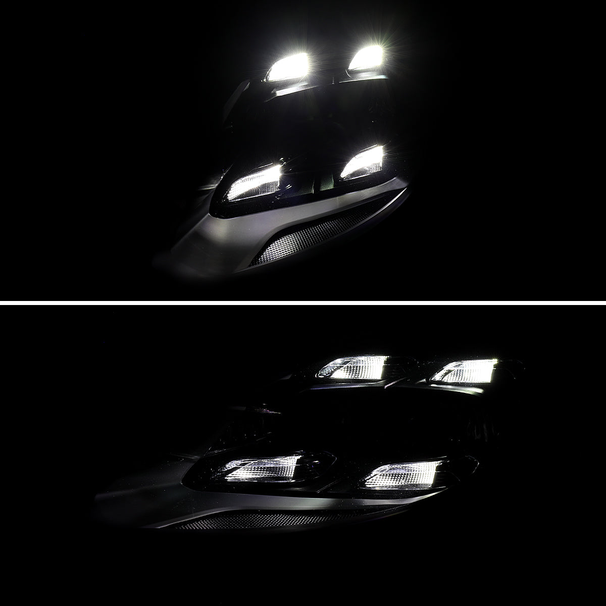 2014-2016 Porsche Panamera 970.2 LED Projector w/ DRL Headlights (Matte Black Housing / Glossy Black Accents / Clear Lens)