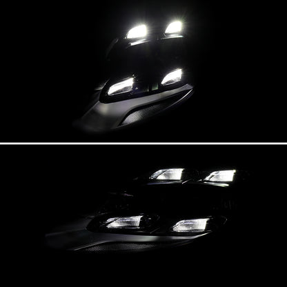 2014-2016 Porsche Panamera 970.2 LED Projector w/ DRL Headlights (Matte Black Housing / Glossy Black Accents / Clear Lens)