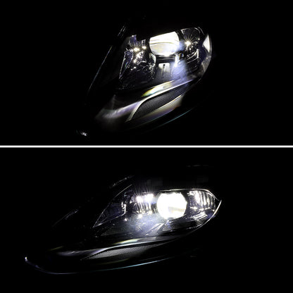 2017-2022 Porsche Panamera Matrix Style LED Projector Headlights w/ DRL (Matte Black Housing / Glossy Black Accents / Clear Lens)