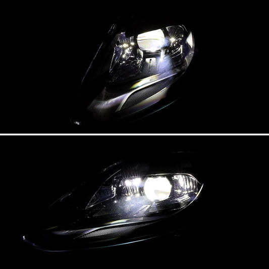 2017-2022 Porsche Panamera Matrix Style LED Projector Headlights w/ DRL (Matte Black Housing / Glossy Black Accents / Clear Lens)