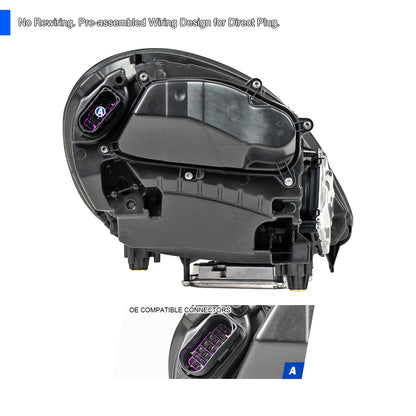 2017-2022 Porsche Panamera Matrix Style LED Projector Headlights w/ DRL (Matte Black Housing / Glossy Black Accents / Clear Lens)