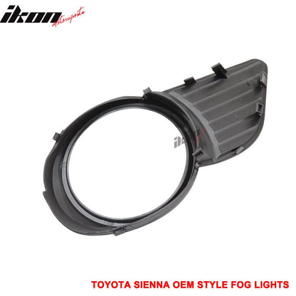 2011-2017 Toyota Sienna Chrome Housing Clear Len Fog Light & Covers