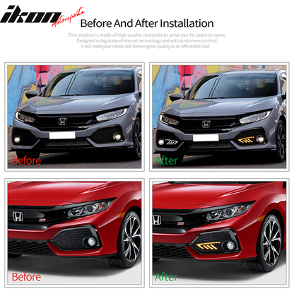 2017-2018Â Honda Civic DRL Fog Light Covers Yellow Signal