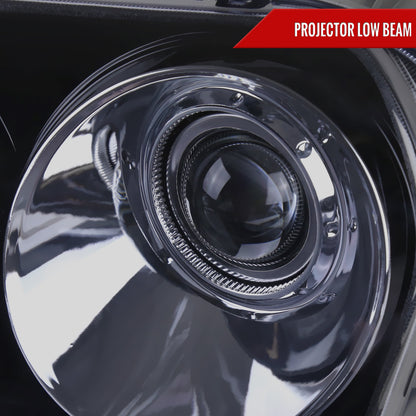 2005-2010 Chrysler 300 Base/LX/Touring Projector Headlights (Glossy Black Housing/Smoked Lens)