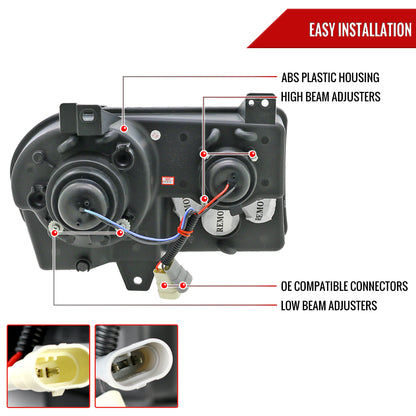 2005-2010 Chrysler 300 Base/LX/Touring Projector Headlights (Matte Black Housing/Clear Lens)