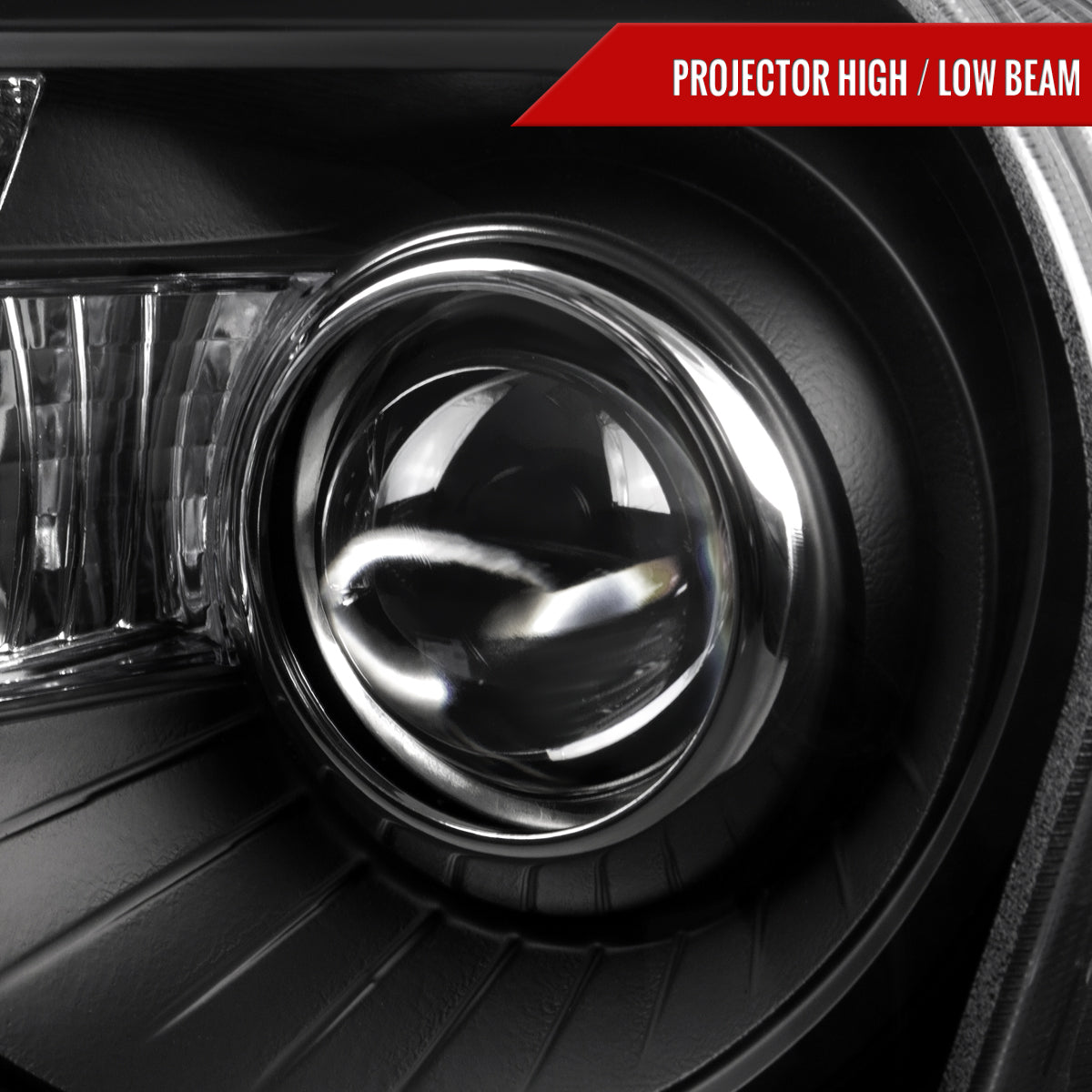 2005-2010 Chrysler 300 Base/LX/Touring Projector Headlights w/ LED Light Strip & LED Turn Signal Lights (Matte Black Housing/Clear Lens)