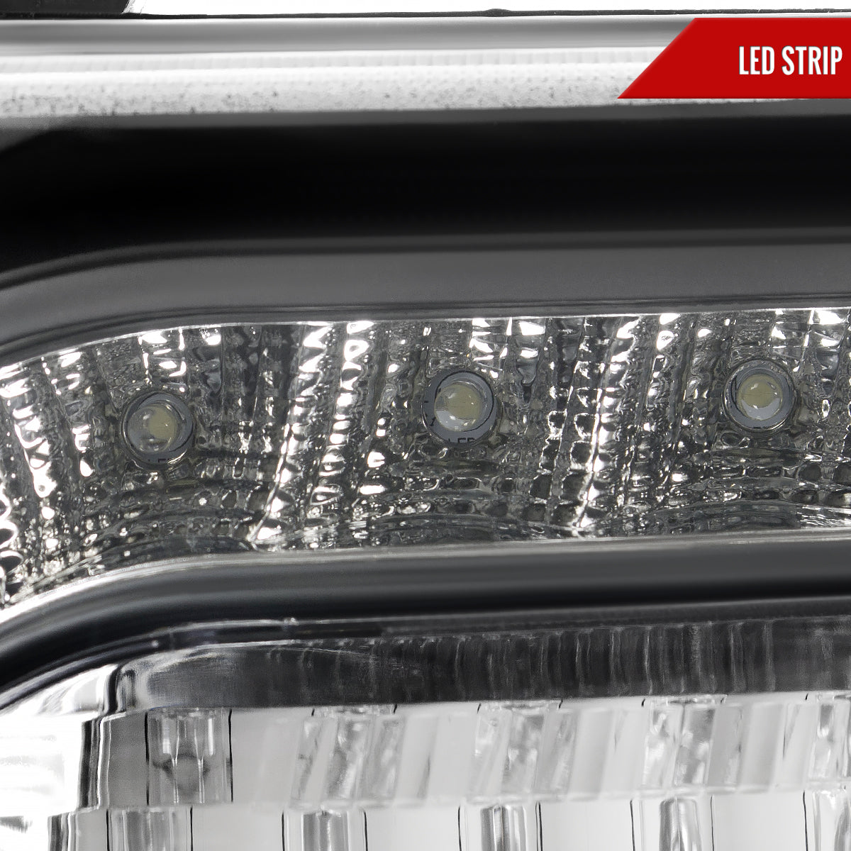 2005-2010 Chrysler 300 Base/LX/Touring Projector Headlights w/ LED Light Strip & LED Turn Signal Lights (Matte Black Housing/Clear Lens)