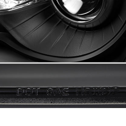 2005-2010 Chrysler 300 Base/LX/Touring Projector Headlights w/ LED Light Strip & LED Turn Signal Lights (Matte Black Housing/Clear Lens)