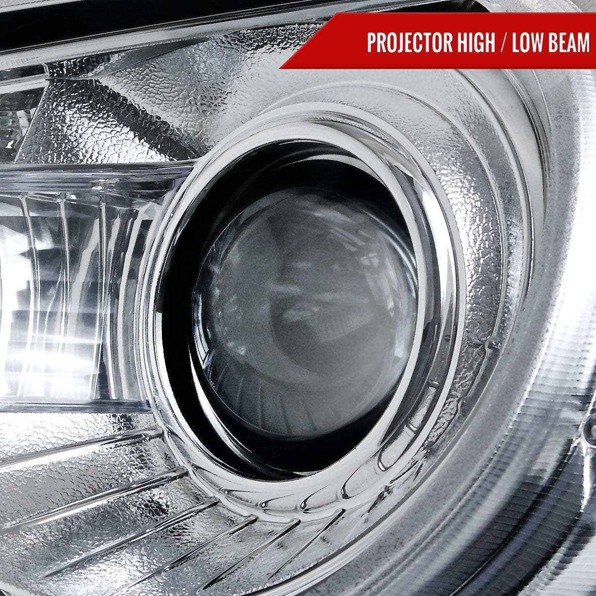 2005-2010 Chrysler 300 Projector Headlights w/ LED Light Strip (Chrome Housing/Clear Lens)