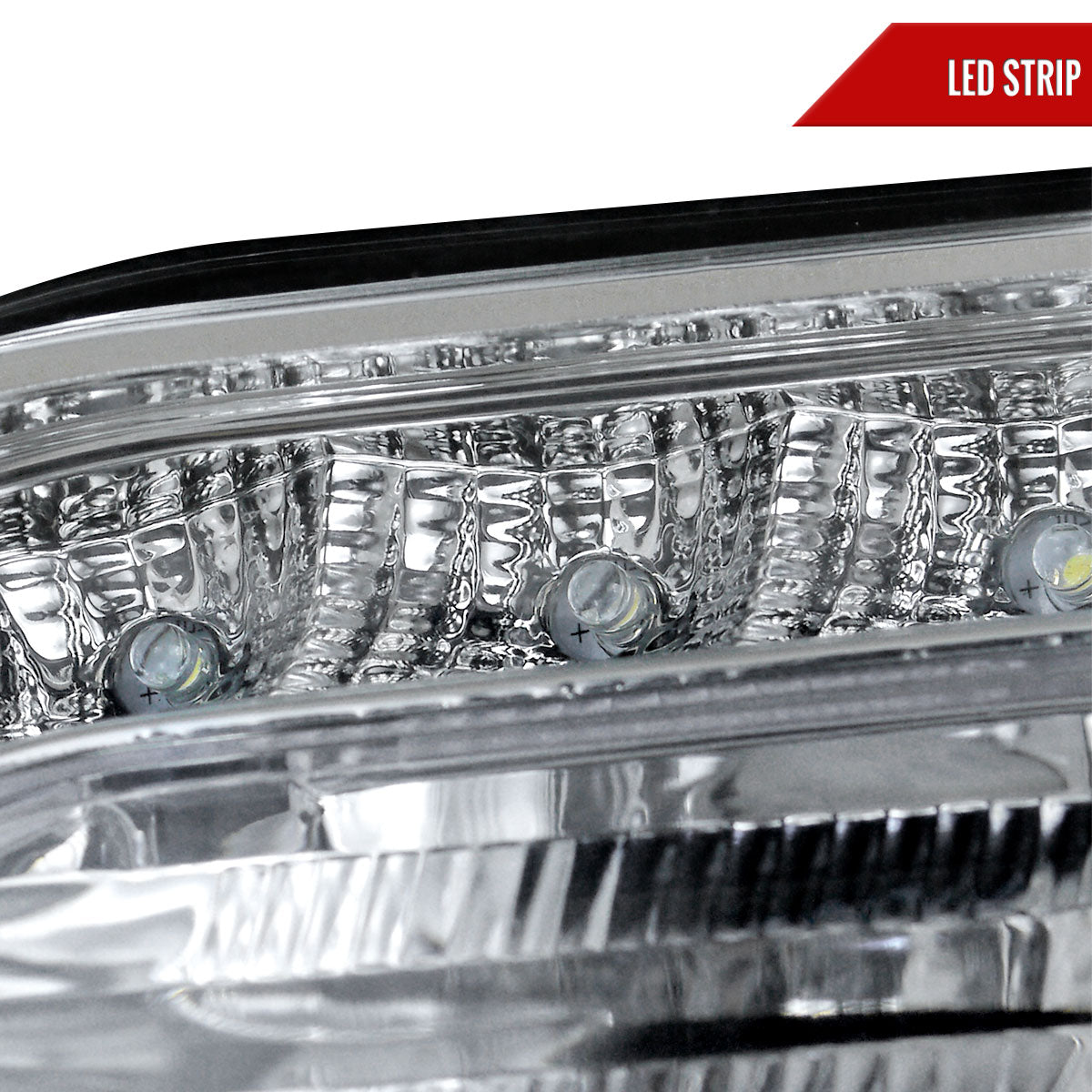 2005-2010 Chrysler 300 Projector Headlights w/ LED Light Strip (Chrome Housing/Clear Lens)