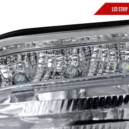 2005-2010 Chrysler 300 Projector Headlights w/ LED Light Strip (Chrome Housing/Clear Lens)