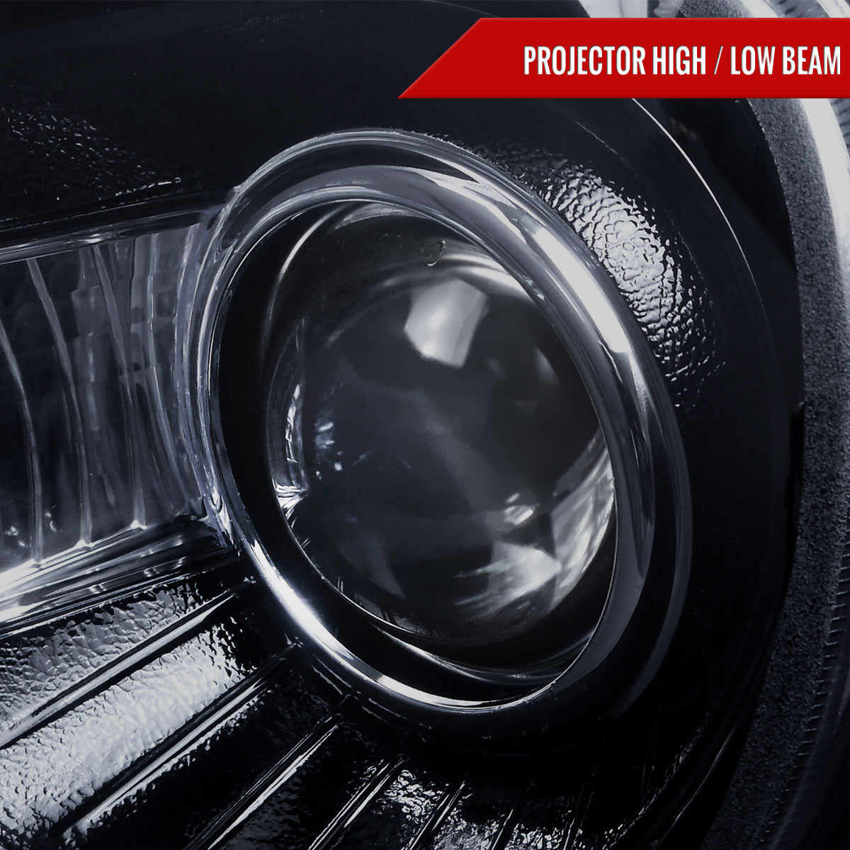 2005-2010 Chrysler 300 Projector Headlights w/ LED Light Strip (Glossy Black Housing/Smoked Lens)