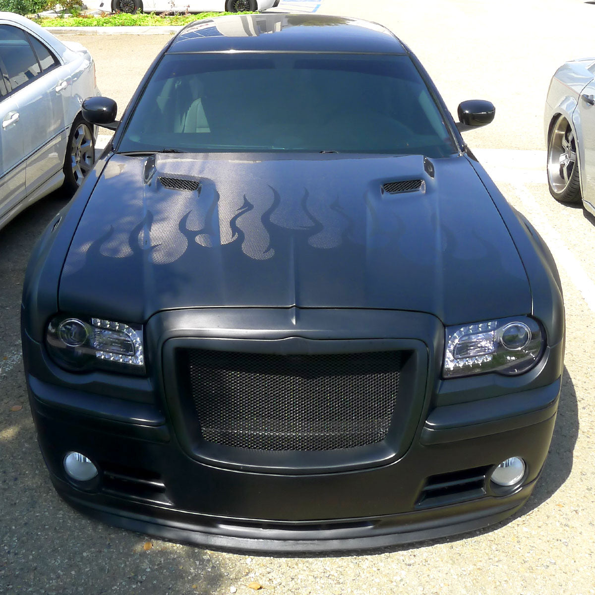 2005-2010 Chrysler 300 Projector Headlights w/ LED Light Strip (Glossy Black Housing/Smoked Lens)