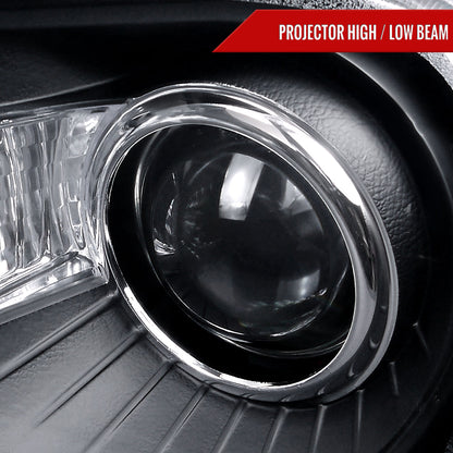 2005-2010 Chrysler 300 Projector Headlights w/ LED Light Strip (Matte Black Housing/Clear Lens)