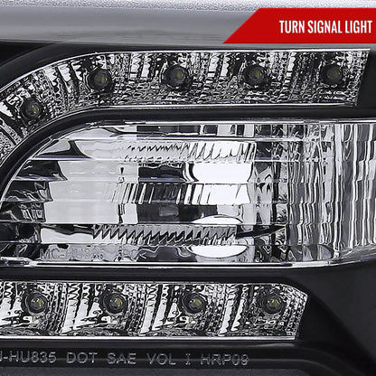 2005-2010 Chrysler 300 Projector Headlights w/ LED Light Strip (Matte Black Housing/Clear Lens)