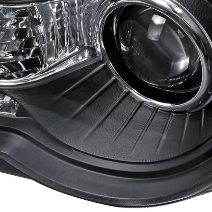 2005-2010 Chrysler 300 Projector Headlights w/ LED Light Strip (Matte Black Housing/Clear Lens)