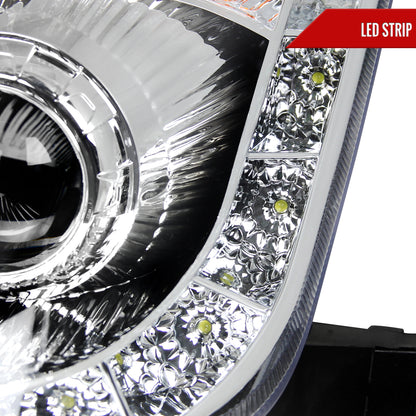 2006-2009 Nissan 350Z SMD LED Light Strip Projector Headlights (Chrome Housing/Clear Lens)