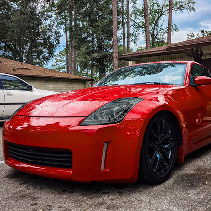 2006-2009 Nissan 350Z SMD LED Light Strip Projector Headlights (Chrome Housing/Smoked Lens)