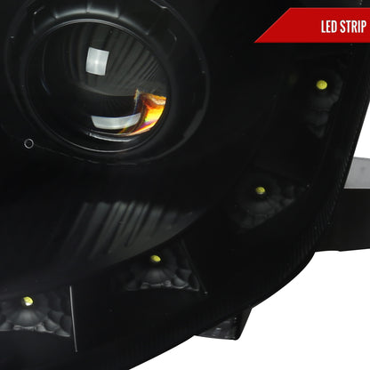 2006-2009 Nissan 350Z SMD LED Light Strip Projector Headlights (Black Housing/Smoked Lens)