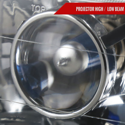 Universal 4"x6" H4 Projector Headlights (Chrome Housing/Glass Lens)