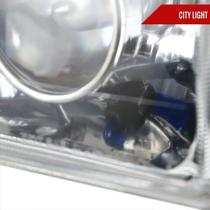 Universal 4"x6" H4 Projector Headlights (Chrome Housing/Glass Lens)