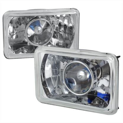 Universal 4"x6" H4 Projector Headlights (Chrome Housing/Glass Lens)