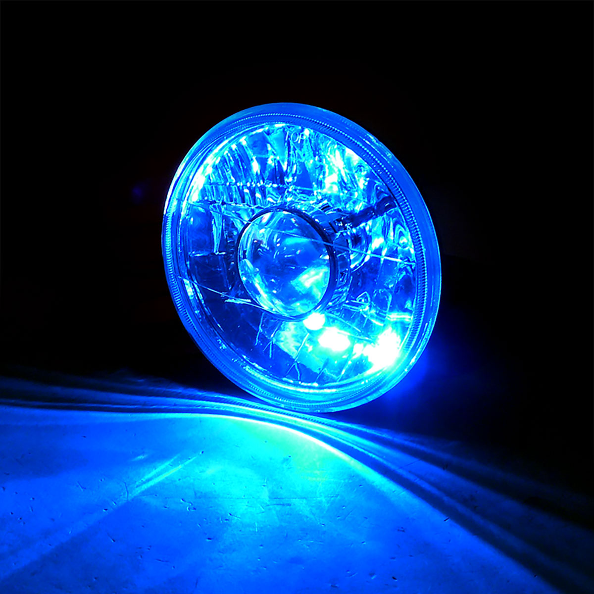 Universal 7" Round H4 Projector Headlights (Chrome Housing/Clear Lens)