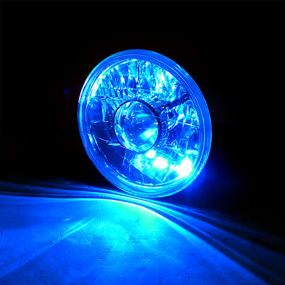 Universal 7" Round H4 Projector Headlights (Chrome Housing/Clear Lens)