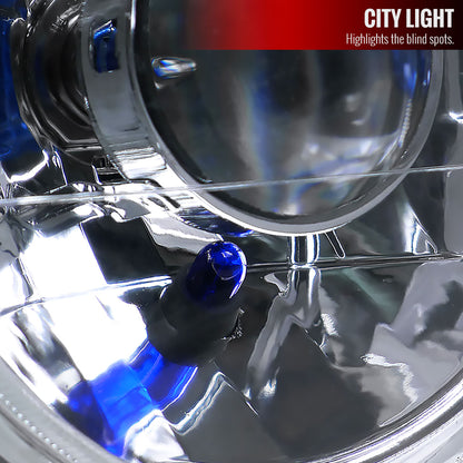 Universal 7" Round H4 Projector Headlights (Chrome Housing/Clear Lens)