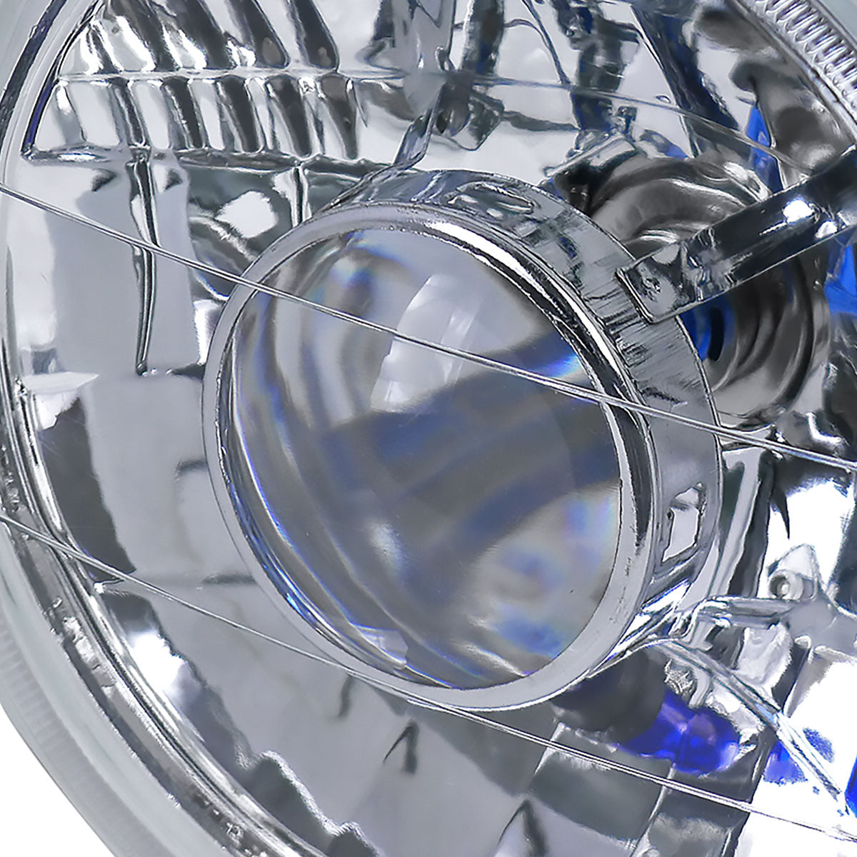 Universal 7" Round H4 Projector Headlights (Chrome Housing/Clear Lens)