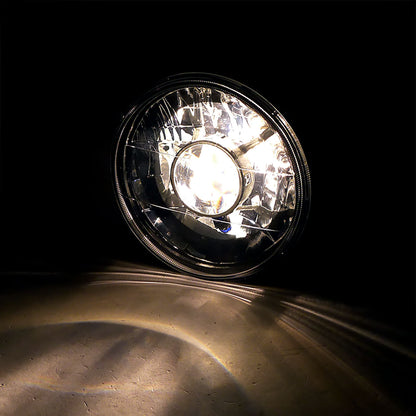 Universal 7" Round H4 Projector Headlights (Matte Black Housing/Clear Lens)