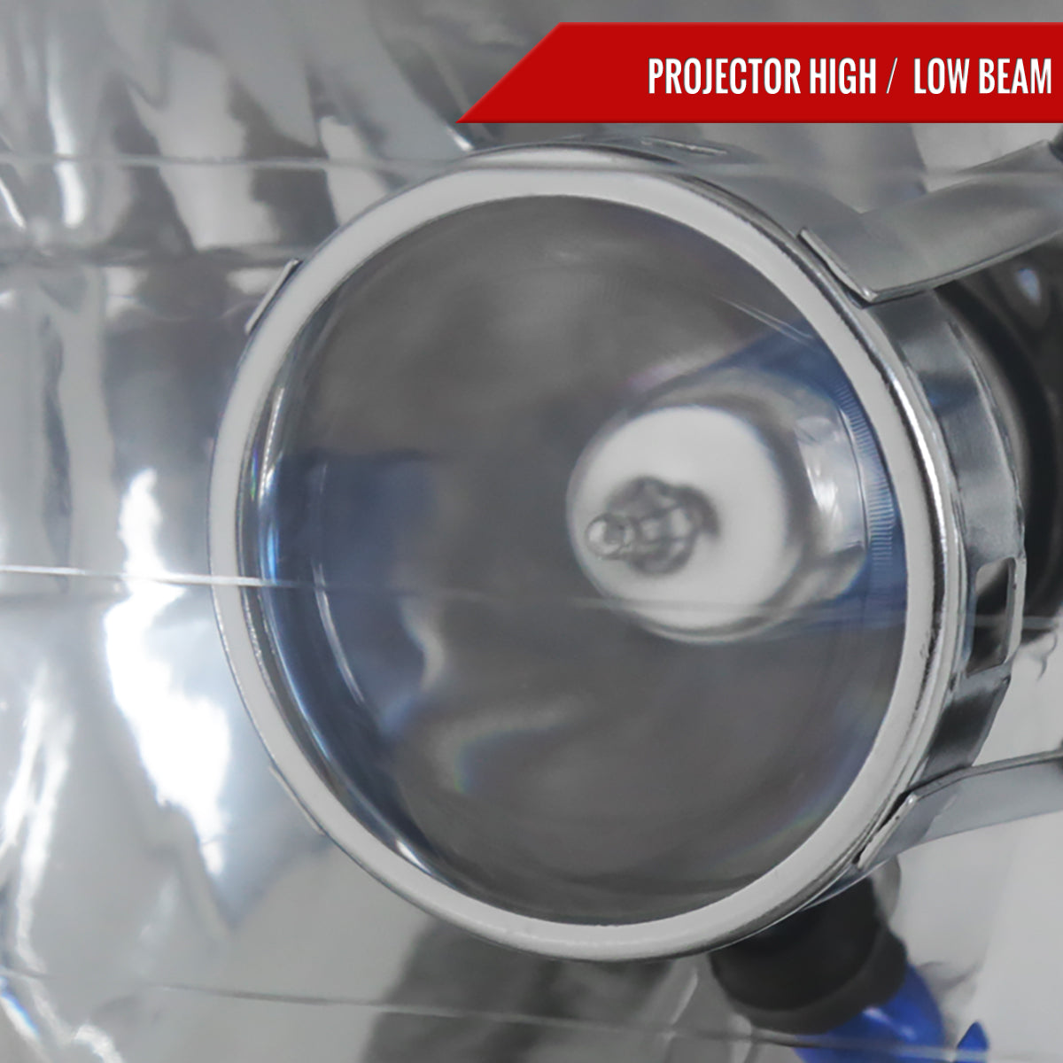 Universal 7"x6" H4 Projector Headlights (Chrome Housing/Clear Lens)