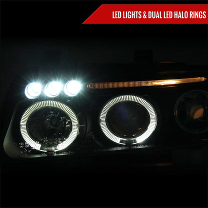 1999-2001 Audi A4/S4 Dual Halo Projector Headlights (Matte Black Housing/Clear Lens)
