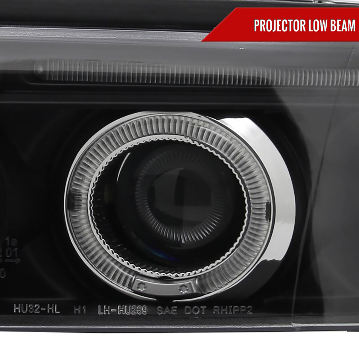 1999-2001 Audi A4/S4 Dual Halo Projector Headlights (Matte Black Housing/Clear Lens)