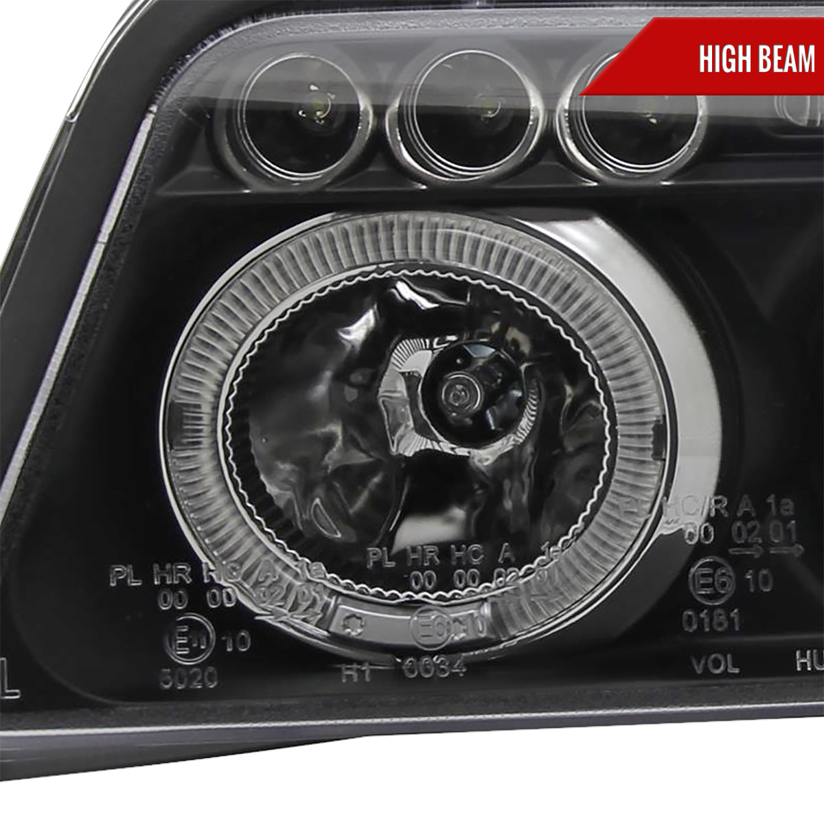 1999-2001 Audi A4/S4 Dual Halo Projector Headlights (Matte Black Housing/Clear Lens)