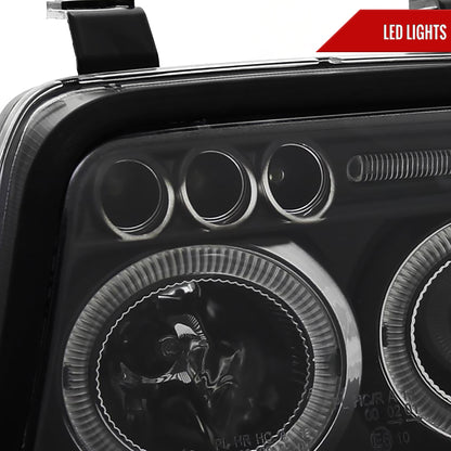 1999-2001 Audi A4/S4 Dual Halo Projector Headlights (Matte Black Housing/Clear Lens)