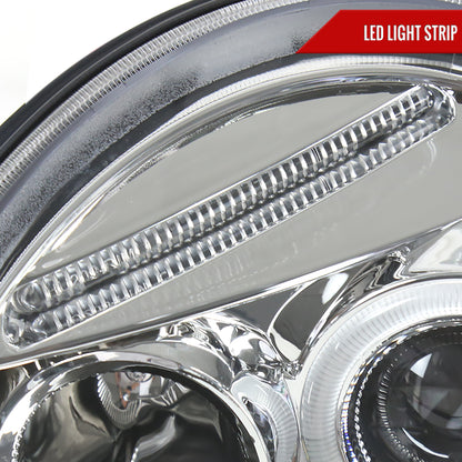 1998-2005 Volkswagen Beetle Halo Projector Headlights (Chrome Housing/Clear Lens)